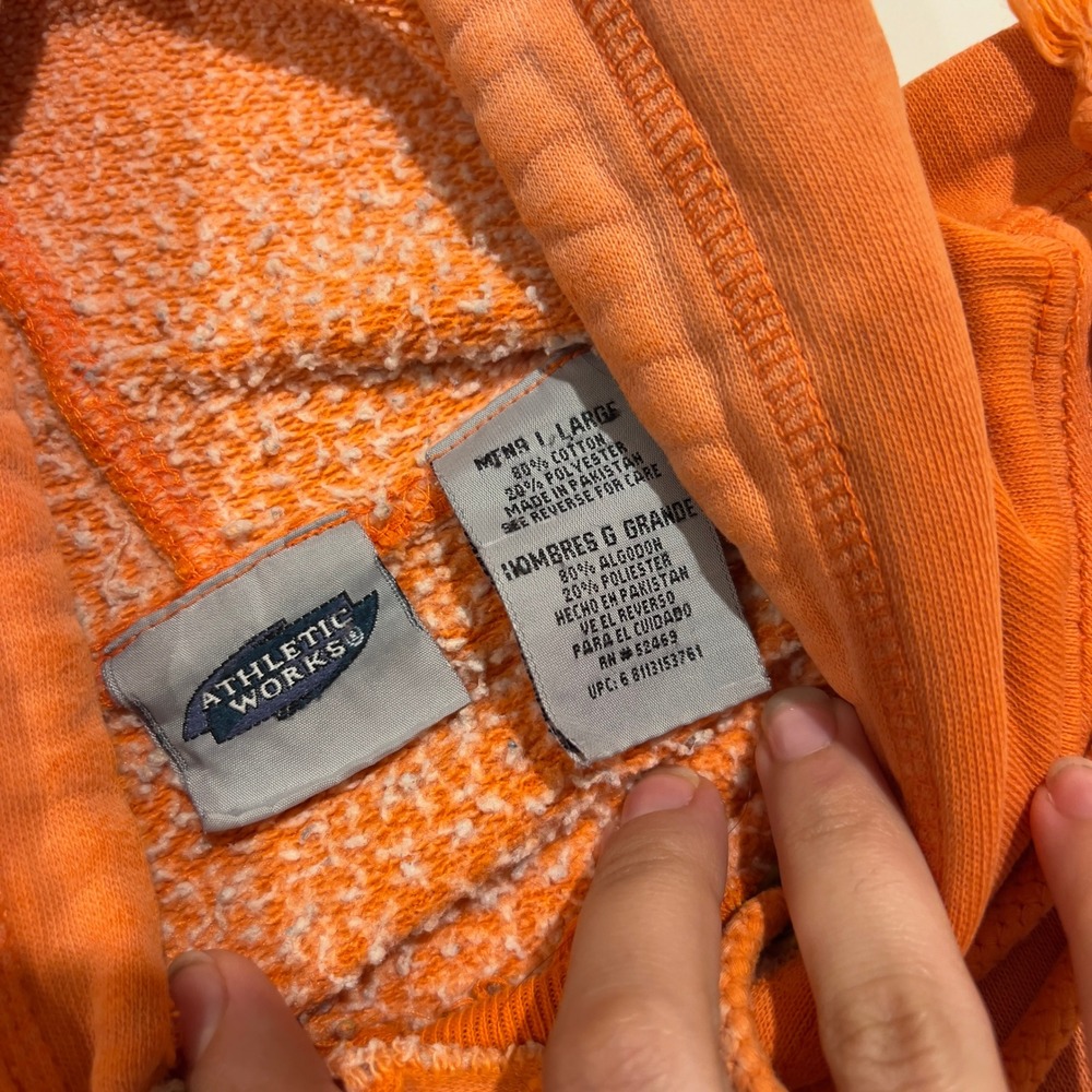Athletic Works Orange Hoodie Athletic Dept 05 Pullover Sweatshirt Large - Picture 6 of 11